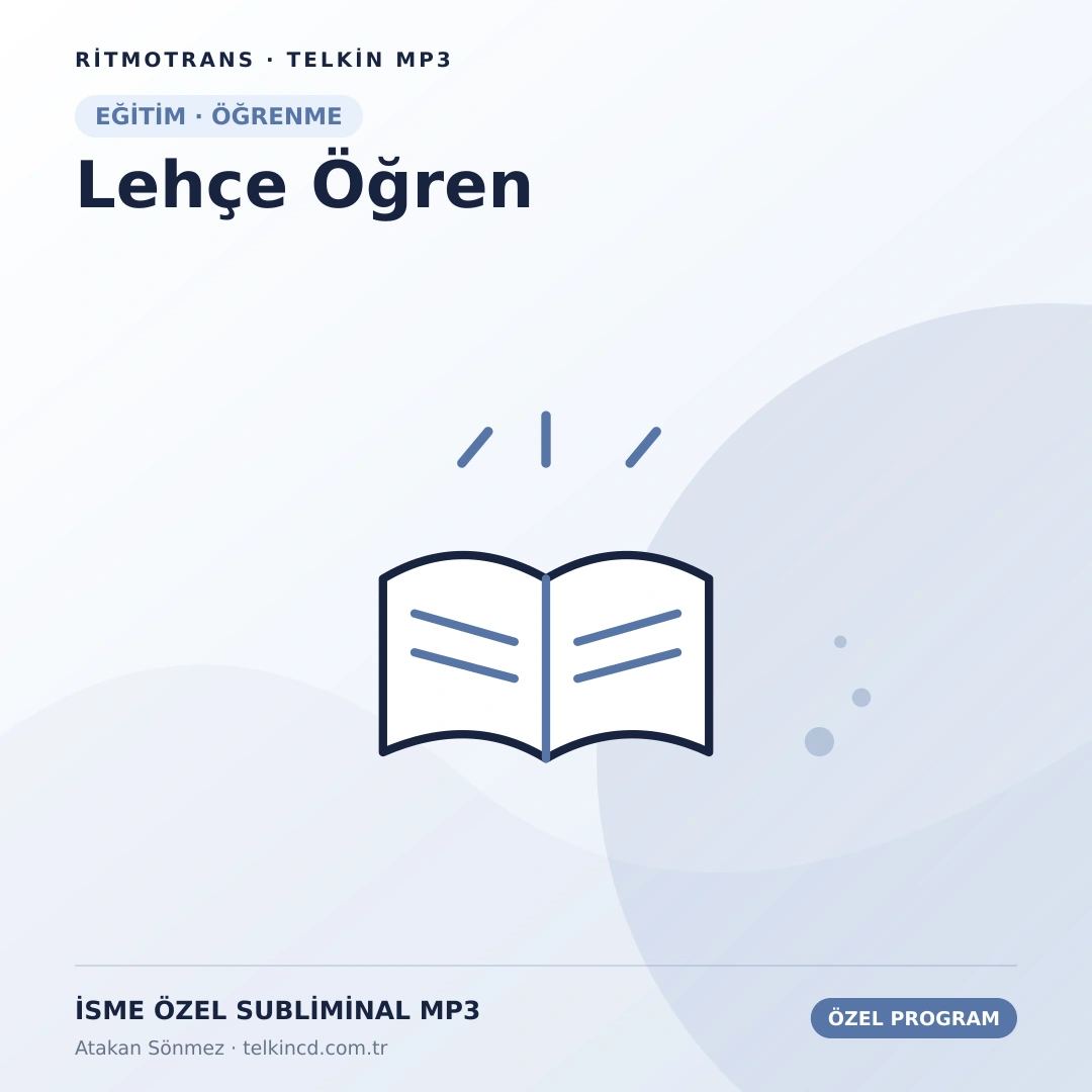 Lehçe Öğren | İsme Özel Telkin MP3